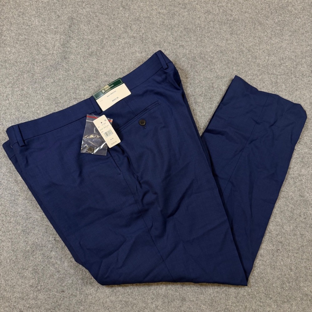 Brooks Brothers Mens Blue Wool Blend Dress Pants 42x30 NWT 100221321